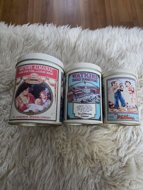 Watkins Decorative Cream Vintage-Style Storage Canister Set